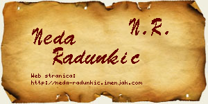 Neda Radunkić vizit kartica